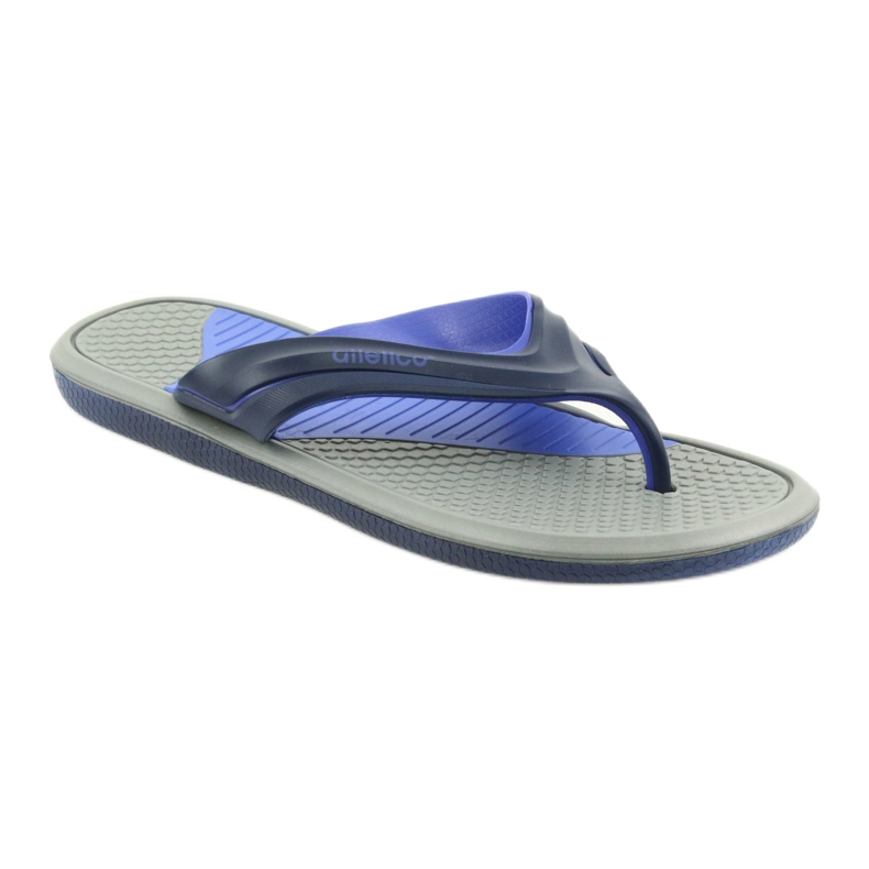 Atletico men's navy blue flip-flops grey 1