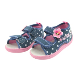 American Club Children's shoes slippers sandals jeans American kitten 39/19 white blue pink 3
