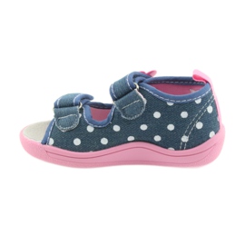 American Club Children's shoes slippers sandals jeans American kitten 39/19 white blue pink 2