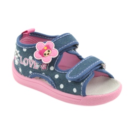 American Club Children's shoes slippers sandals jeans American kitten 39/19 white blue pink 1
