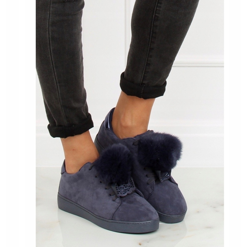 Navy blue women's sneakers 68-95 Blue 1