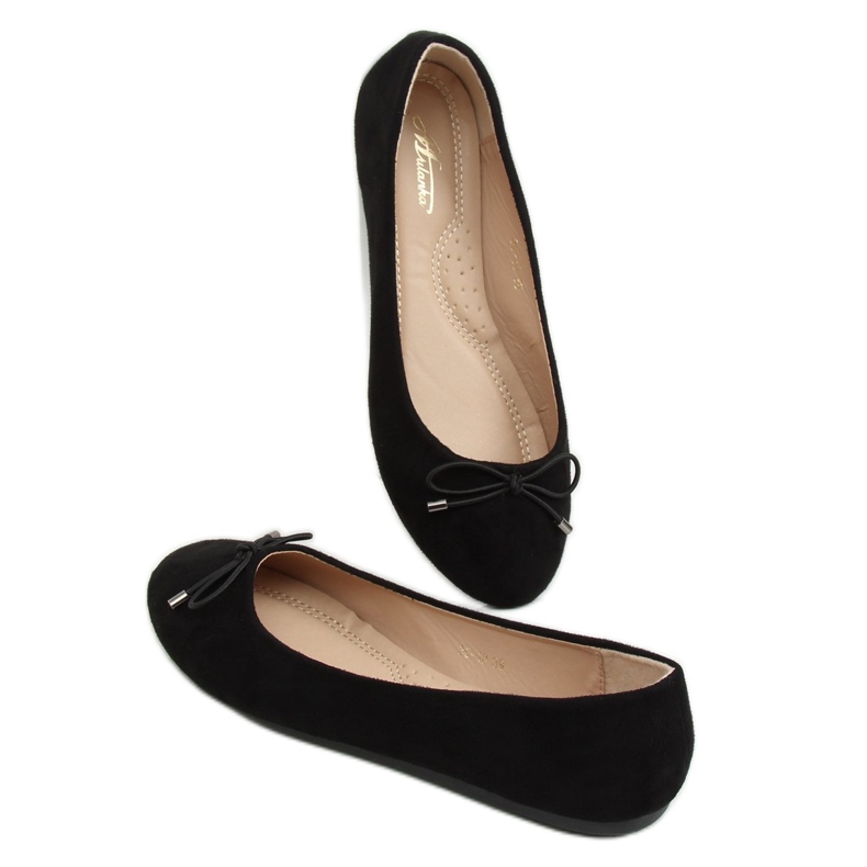 Black 3C-10 Black ballerinas for women 2