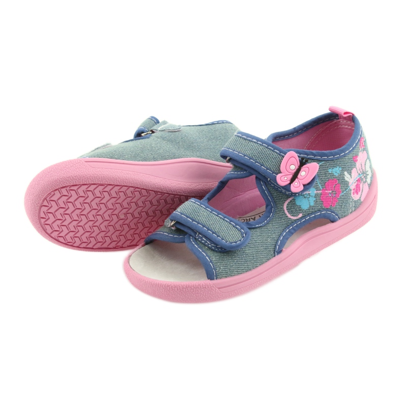 American Club Children's shoes slippers sandals American leather insert 37/19 blue pink 4