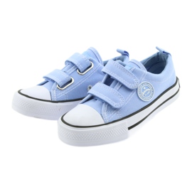 Velcro sneakers American Club LH50 blue children's shoes white 3