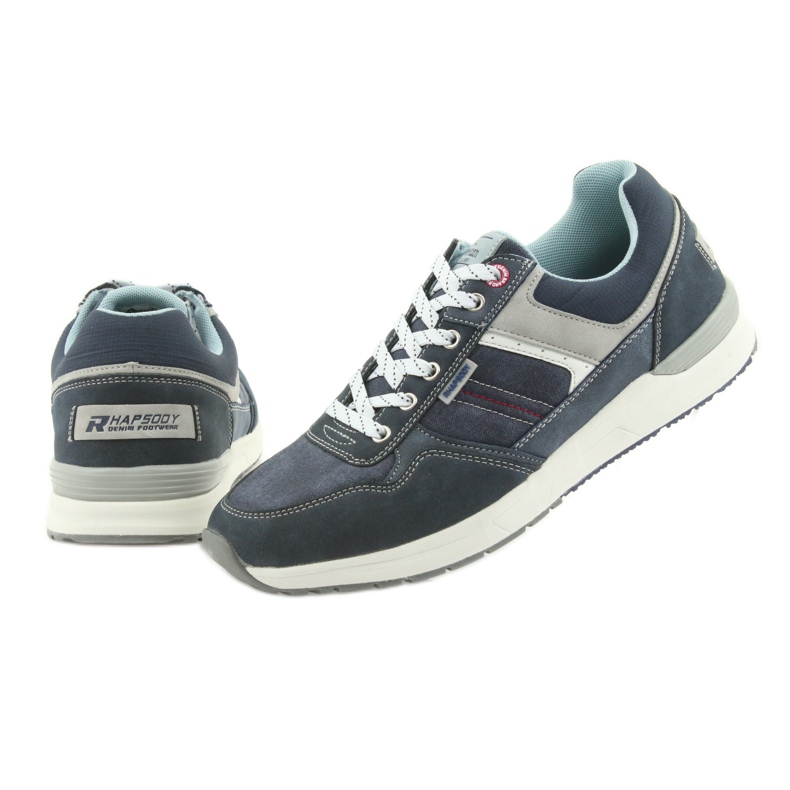 American Club ADI American RH17 men's denim sports shoes grey navy blue 5