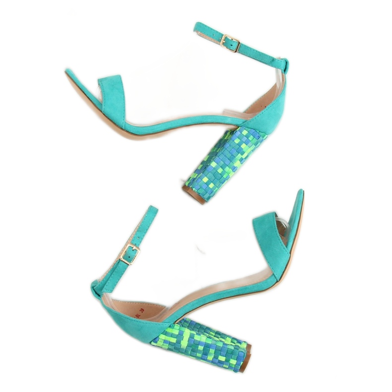 Mint heeled sandals 708-24 Blue multicolored 2