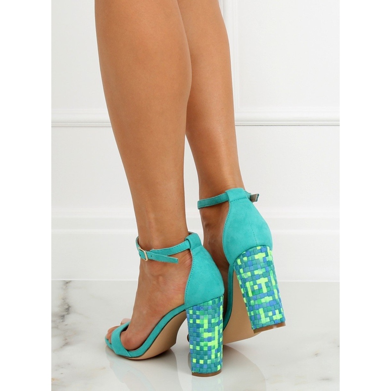 Mint heeled sandals 708-24 Blue multicolored 1 Mint heeled sandals 708-24 Blue multicolored 1