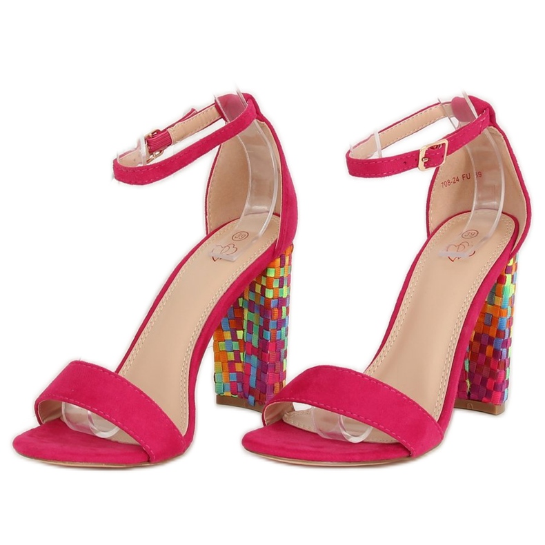 Fuchsia high-heeled sandals 708-24 Fuchsia multicolored pink 2