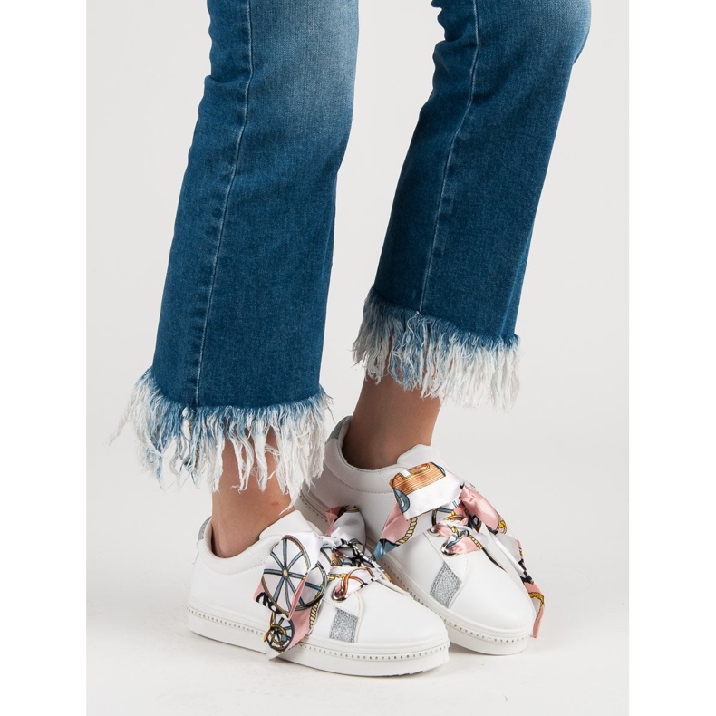 Sports Shoes Tied With A Ribbon white 2