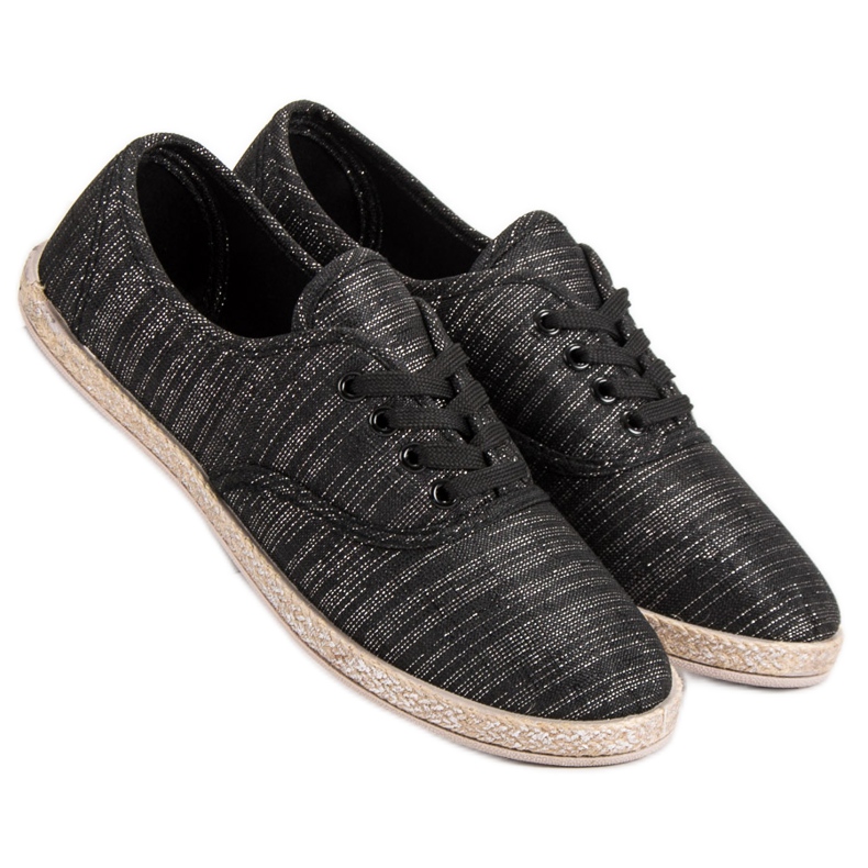 Sweet Shoes Lace-up Espadrilles black 1 Sweet Shoes Lace-up Espadrilles black 1