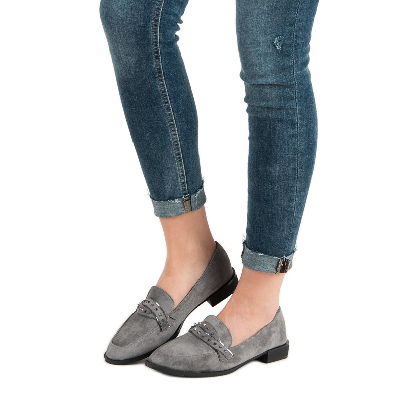 Sergio Todzi Gray Loafers With Rhinestones grey 2 Sergio Todzi Gray Loafers With Rhinestones grey 2