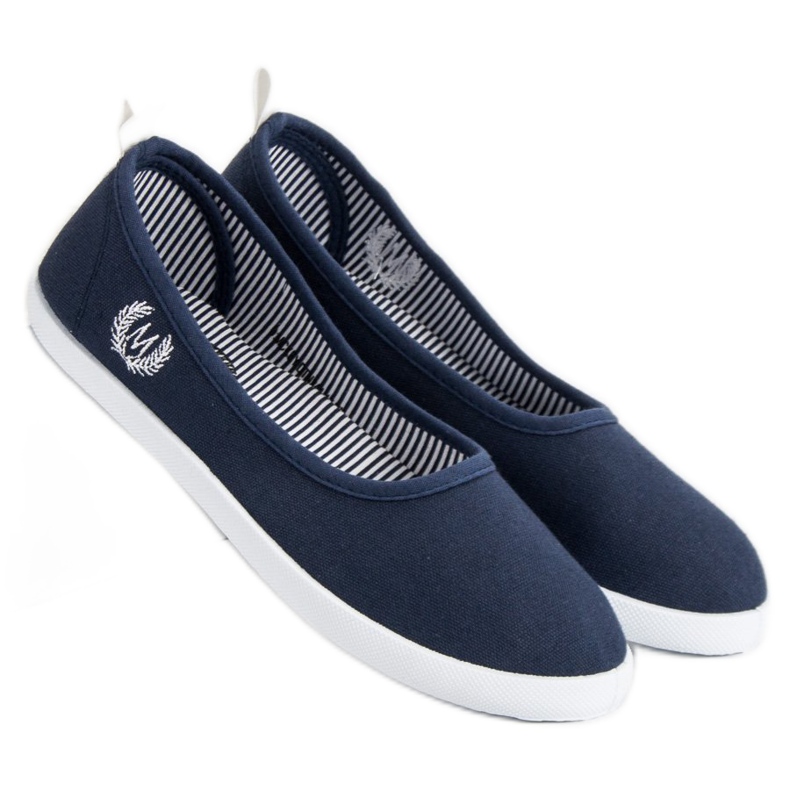 McKey Navy blue textile ballerinas 1
