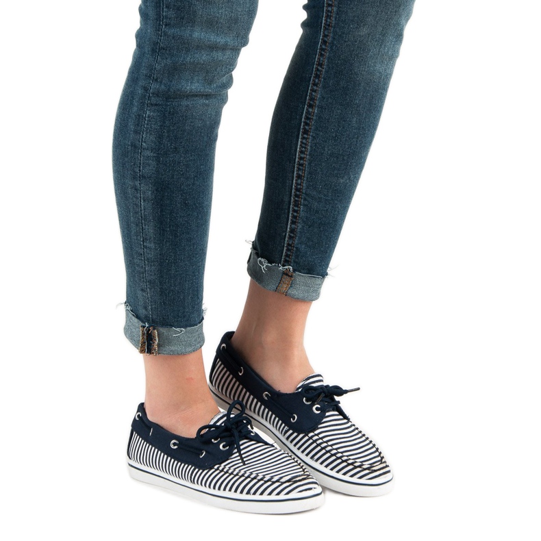 McKey Fashionable navy loafers white blue 2 McKey Fashionable navy loafers white blue 2