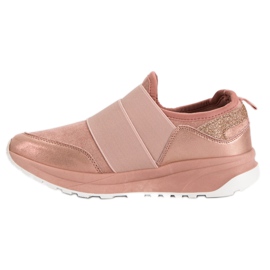 Ideal Shoes Comfortable Slip-On Sneakers pink 1 Ideal Shoes Comfortable Slip-On Sneakers pink 1