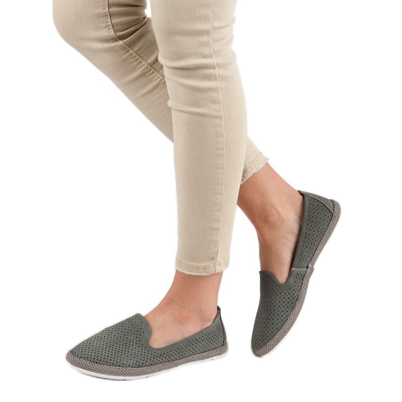 Filippo Leather Openwork Lords grey 2