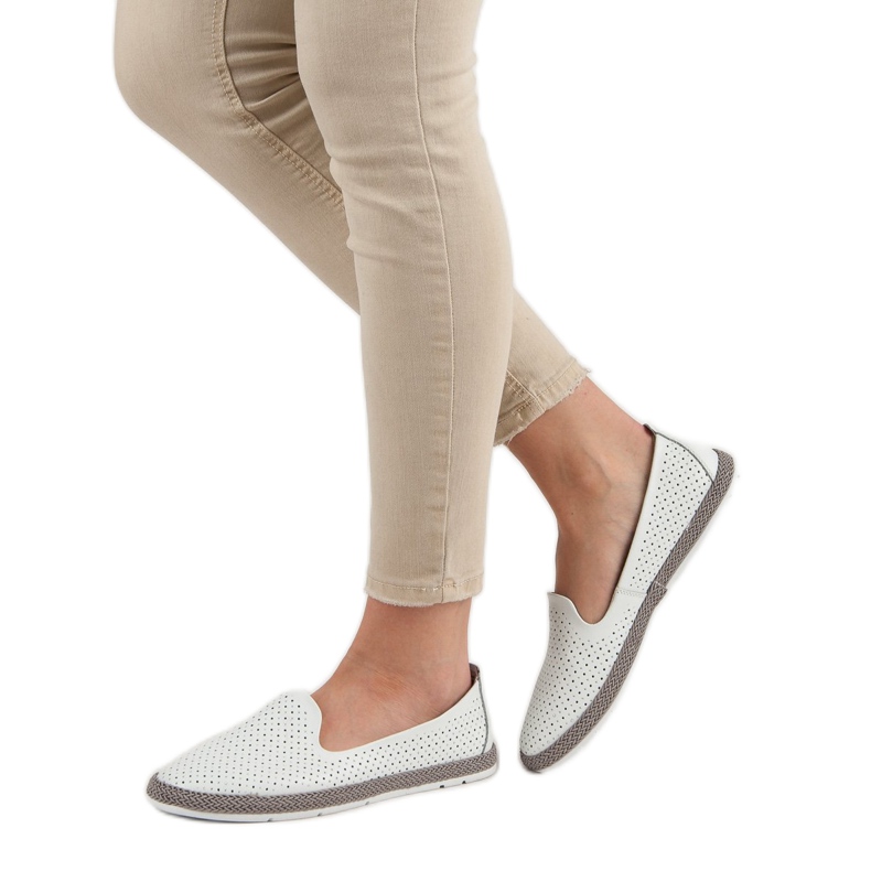 Filippo Leather Openwork Lords white 2