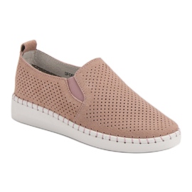 Filippo Leather Slip On Sneakers pink 1