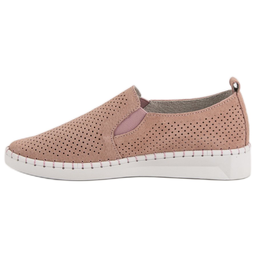 Filippo Leather Slip On Sneakers pink - KeeShoes