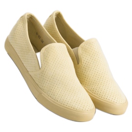 Suede Slip On Sneakers yellow 1