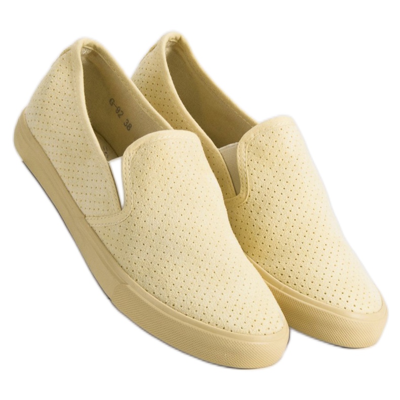 Suede Slip On Sneakers yellow 1