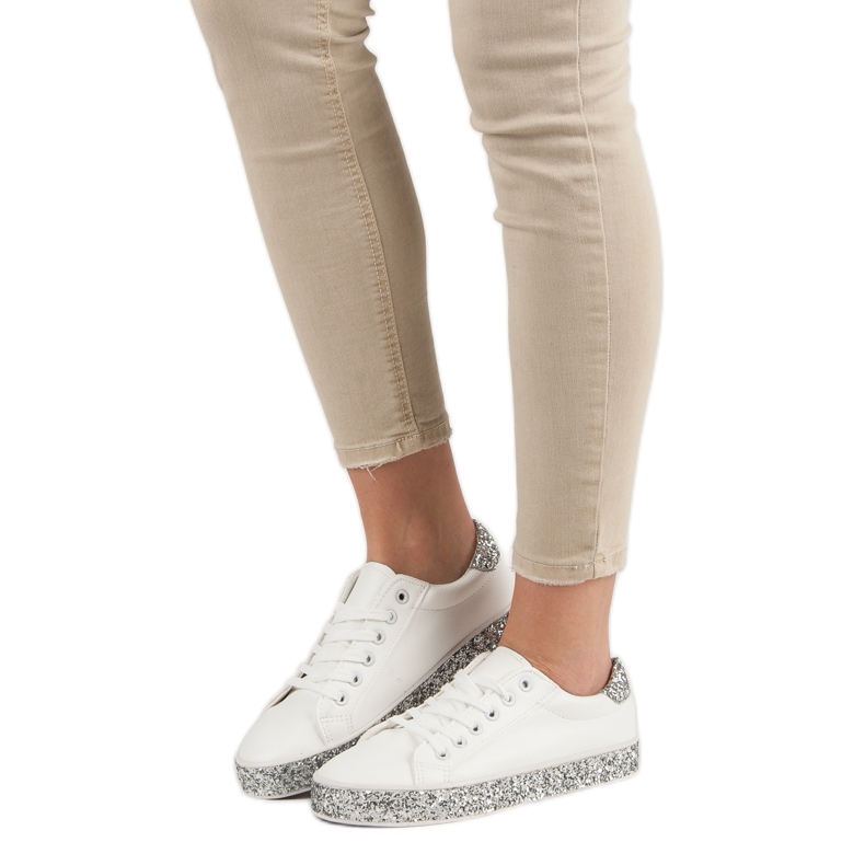 Sneakers With Glitter Sole white 1