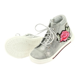 Boots and shoes for girls silver Ren But 3237 grey 5