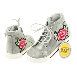 Boots and shoes for girls silver Ren But 3237 grey 4