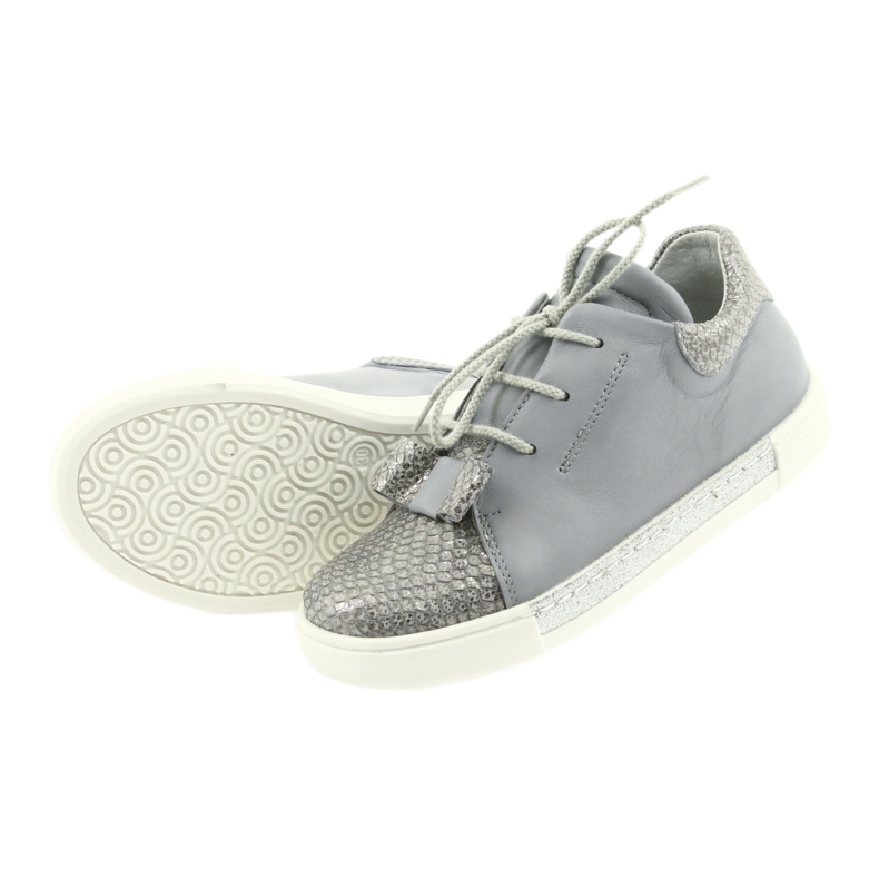 Girls' leather shoes RenBut 3303, gray and silver grey 5 Girls' leather shoes RenBut 3303, gray and silver grey 5