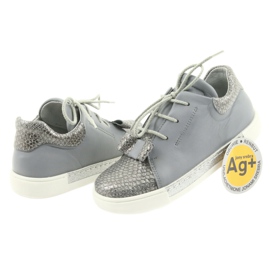 Girls' leather shoes RenBut 3303, gray and silver grey 4 Girls' leather shoes RenBut 3303, gray and silver grey 4