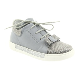 Girls' leather shoes RenBut 3303, gray and silver grey 1 Girls' leather shoes RenBut 3303, gray and silver grey 1