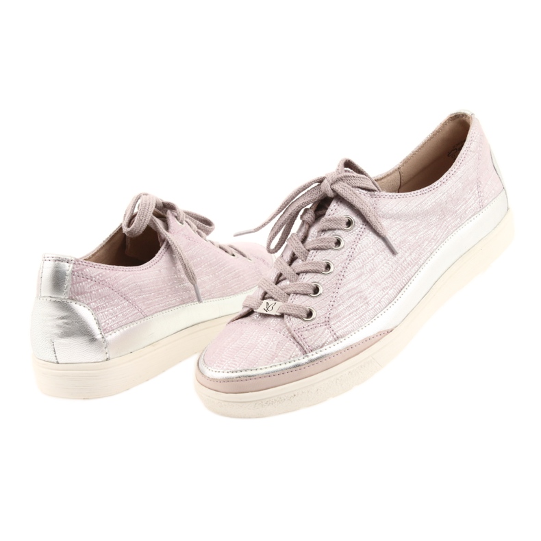 Caprice 23654 leather sports sneakers grey pink 5