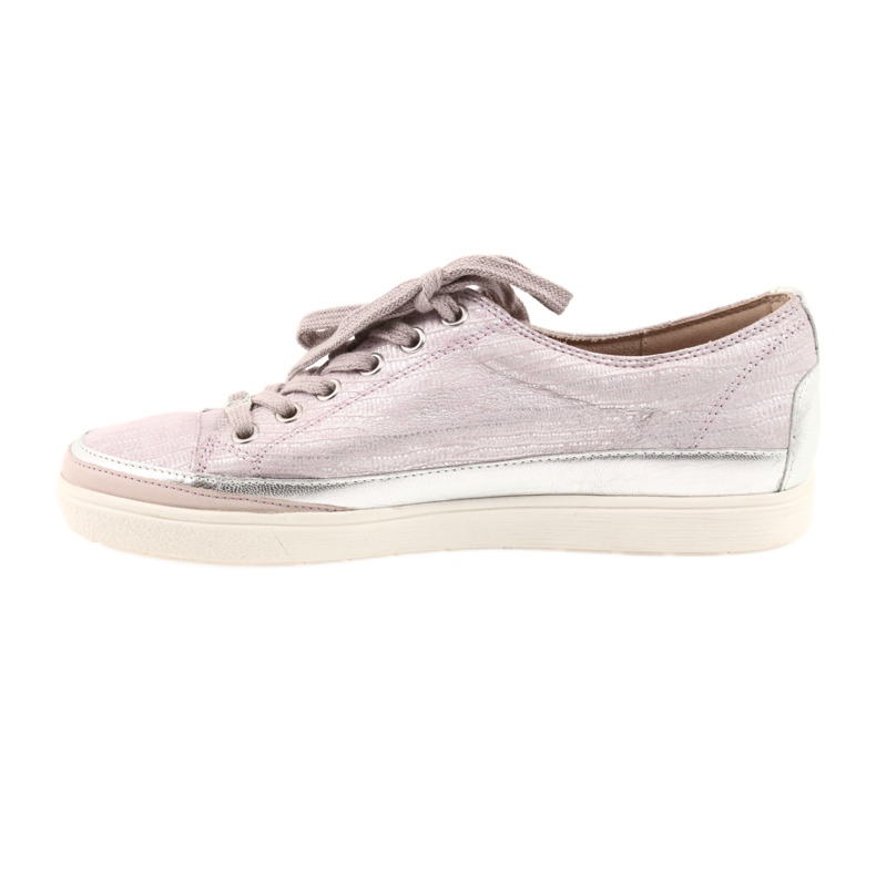 Caprice 23654 leather sports sneakers grey pink 2