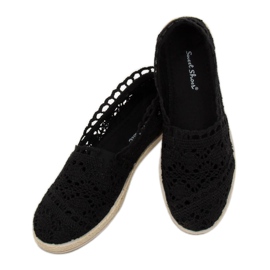 Black lace espadrilles JX1020 Black 2 Black lace espadrilles JX1020 Black 2