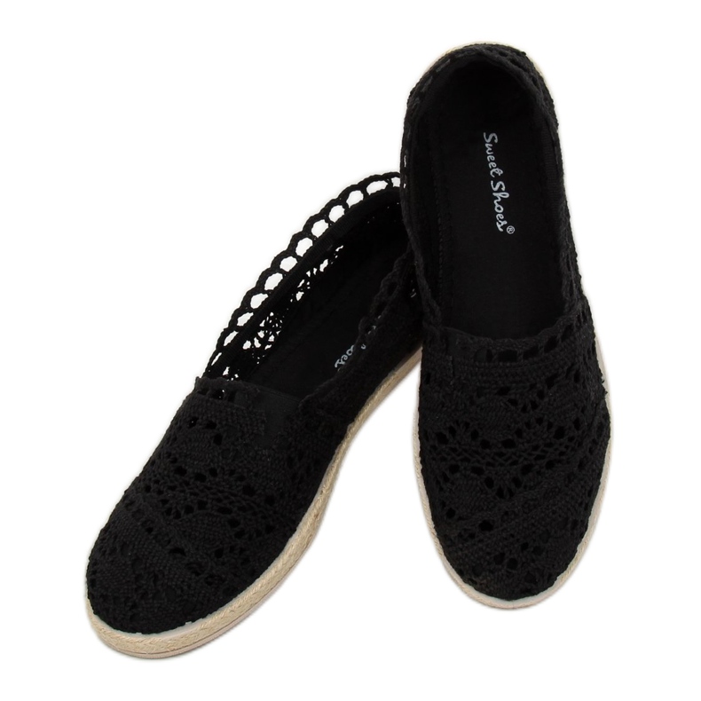 Black lace espadrilles JX1020 Black 2