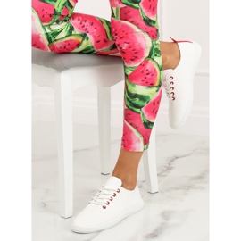 Women's red and white sneakers BO-1 Red 1
