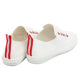Women's red and white sneakers BO-1 Red 2