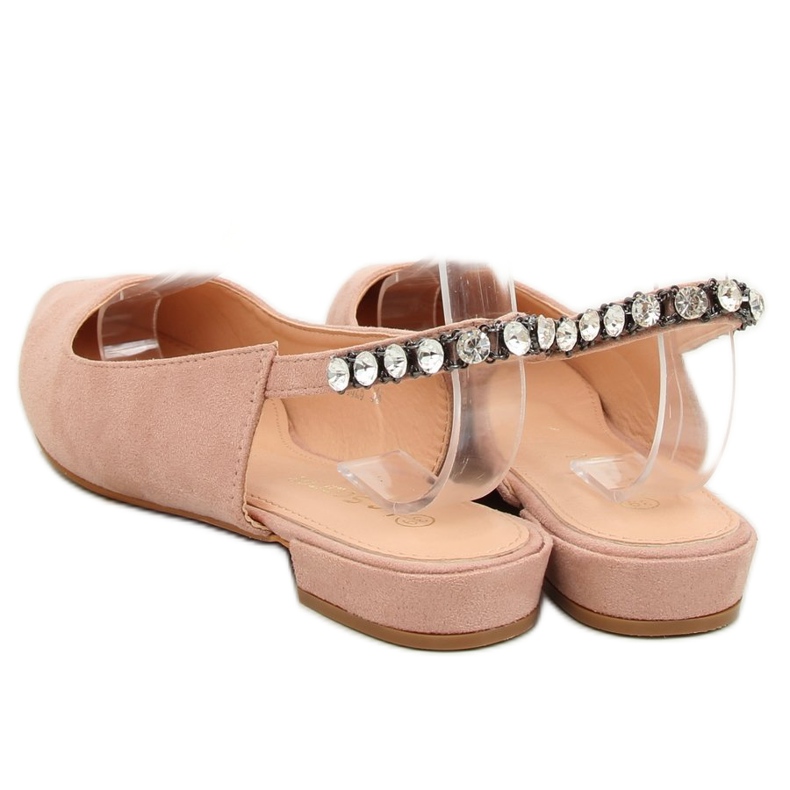 Open heel ballerinas pink LS5028 Beige 2