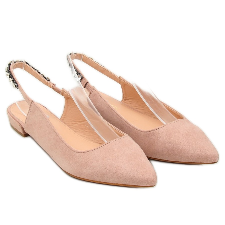 Open heel ballerinas pink LS5028 Beige 1