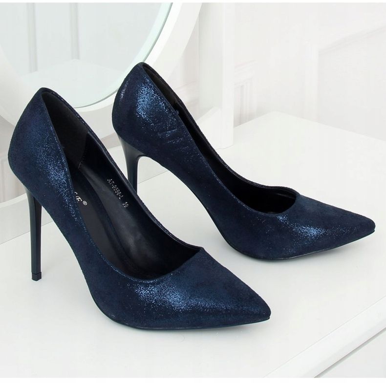 Navy blue high heels AT-0596-L Blue 2 Navy blue high heels AT-0596-L Blue 2