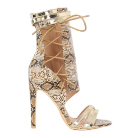 Snake skin beige JR-041 Nude boots brown multicolored 2