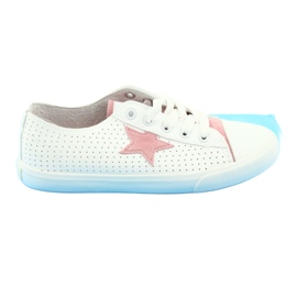 Big Star Women's sneakers decorated with a star 274691 white 3