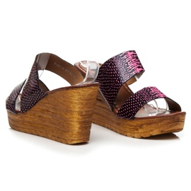 Sergio Todzi Wedge Sandals black pink 1