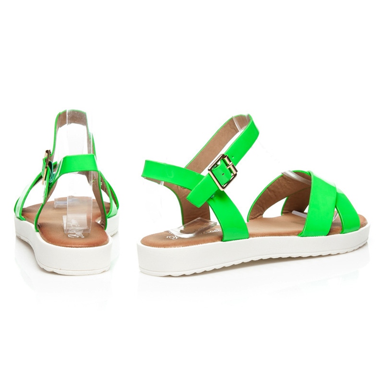 Best Shoes Lacquered Sandals green 1