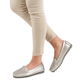 Filippo Silver Leather Loafers grey 2 Filippo Silver Leather Loafers grey 2