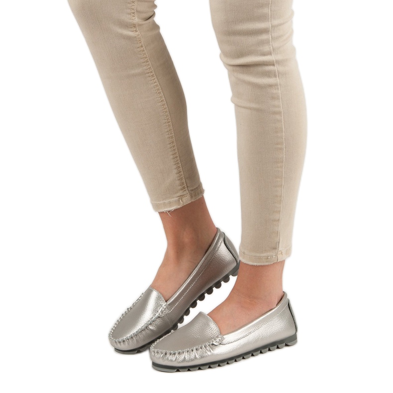 Filippo Silver Leather Loafers grey 1 Filippo Silver Leather Loafers grey 1