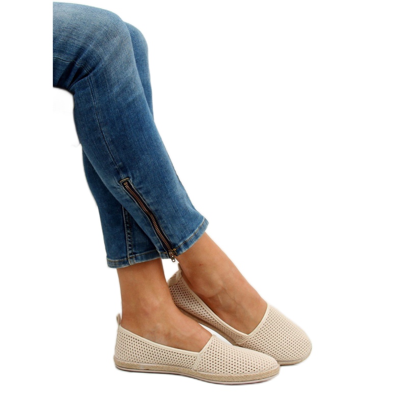 Espadrilles made of beige mesh JX1029 Beige 2