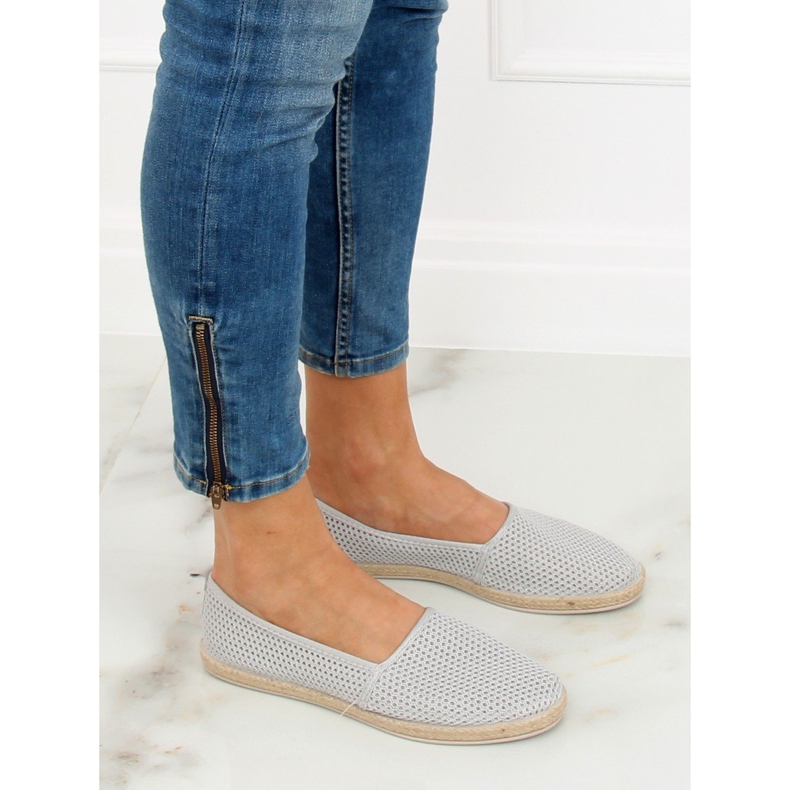 Gray mesh espadrilles JX1029 Gray grey 2