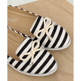 Black and white striped slip-on H8-105 Black 1