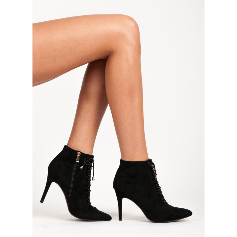 Betler Tied Booties On A High Heel black 1