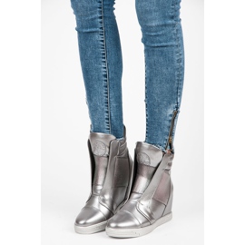 Mtt Sport Silver Wedge Sneakers grey 1